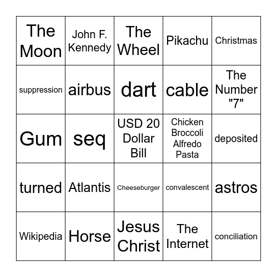 Infinite Craft Bingo Card