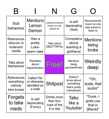 Faye's Day Bingo Card