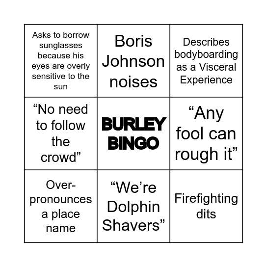 Burley Bingo Card