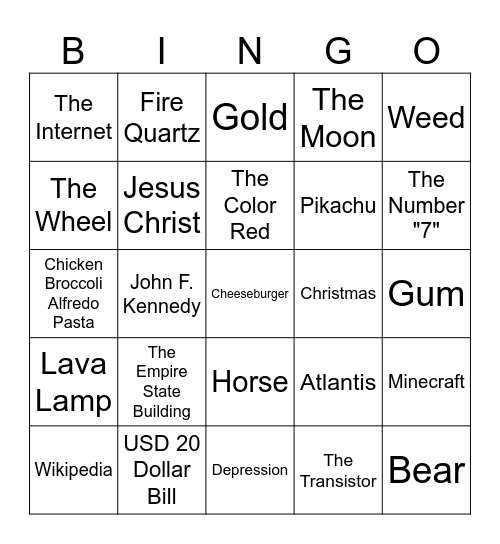 Infinite Craft Bingo Card