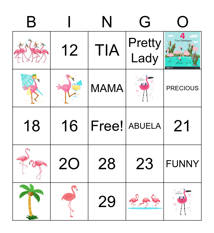 FLAMINGO BINGO Card