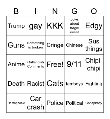 Instagram Reels Bingo Card