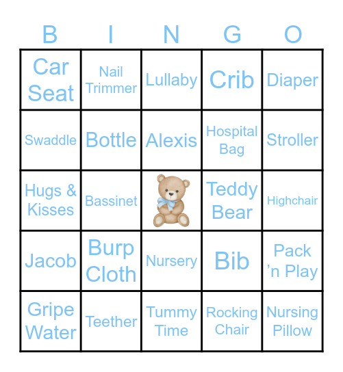 Baby Shower Bingo! Bingo Card