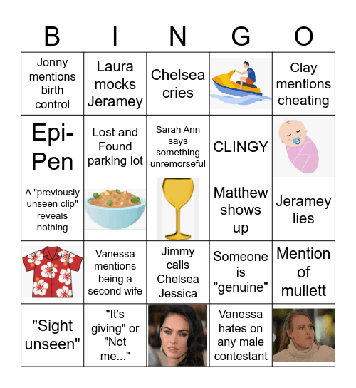 Love is Blind Season 6 BINGO Card