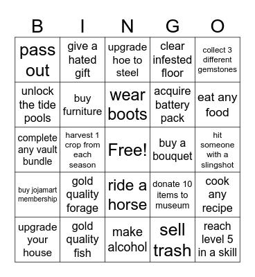 sdv lockout Bingo Card
