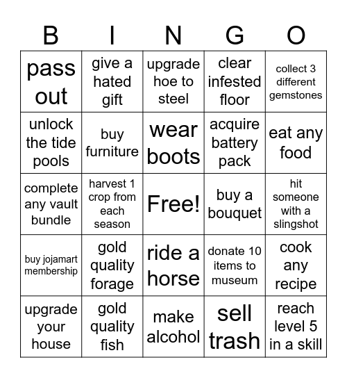 sdv lockout Bingo Card