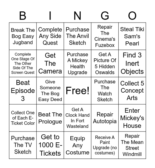 em2 bingo Card