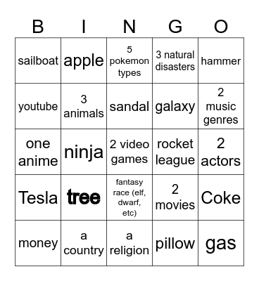 Infinite craft Bingo Card