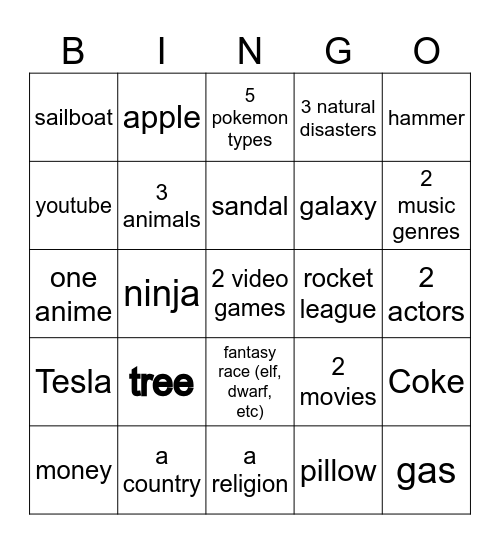 Infinite craft Bingo Card