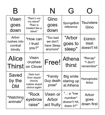 B 733M Bingo Card