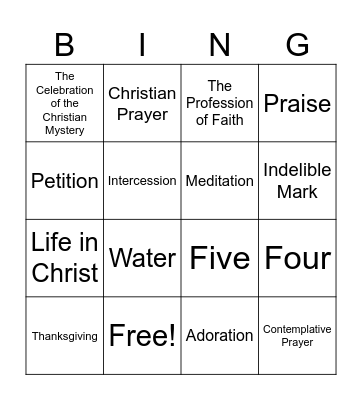 Understanding the Catechism Bingo Card