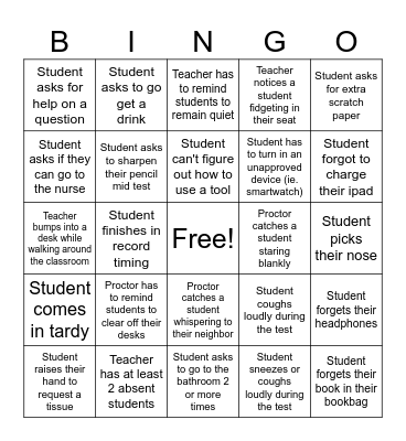 2024 IAR Proctor Bingo Card