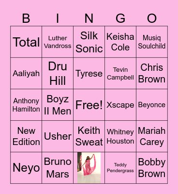 Dance With Layla Bingo Card