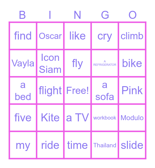 i_e , y, i Phonics Bingo Card