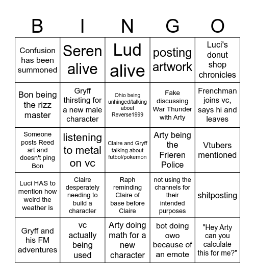 2muchBingo Card