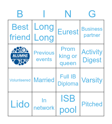 ISB Seoul Reunion 2024 Bingo Card