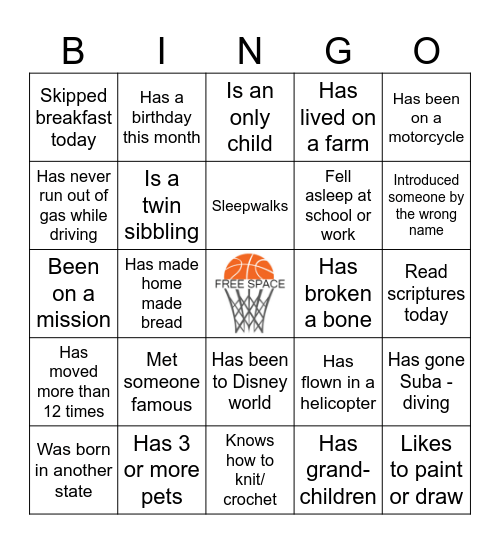 MARCH MADNESS MINGLE Bingo Card