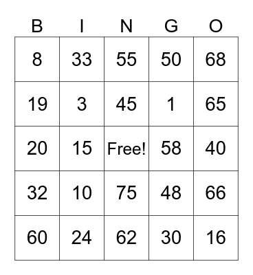 TeamRegine_Baldovino_Card1 Bingo Card