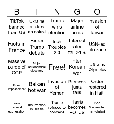 2024 Bingo Card