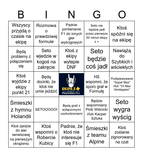 Ekipa z + F123 Bingo Card