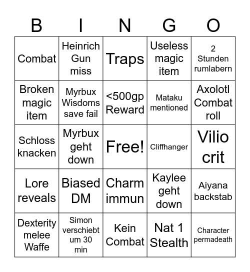 Abgekartetes Spiel Finale Bingo Card