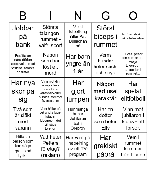 Lucas 30 bingo Card