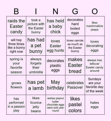 Easter Bingo! Bingo Card