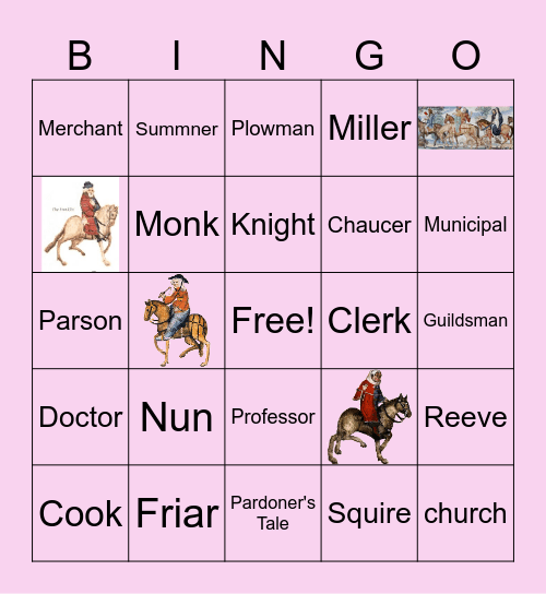 Cadbury Tales Bingo Card