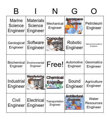 Engineering Careers Bingo Card