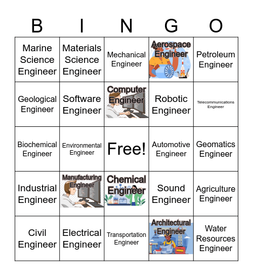 Engineering Careers Bingo Card