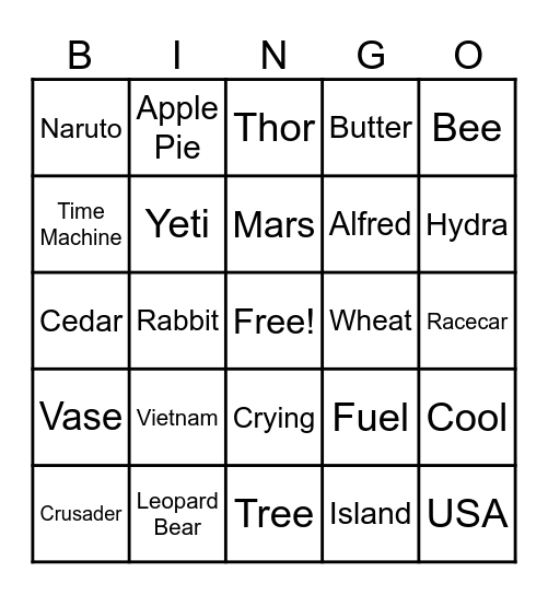 Ranch vs Mario Bingo Card