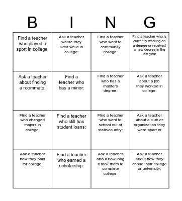 March Madness People Search Bingo Card