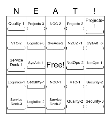 All Hands Ice Breaker Game Bingo Card