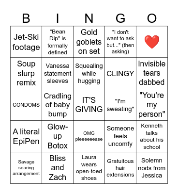 Love Is Blind Bingo Card