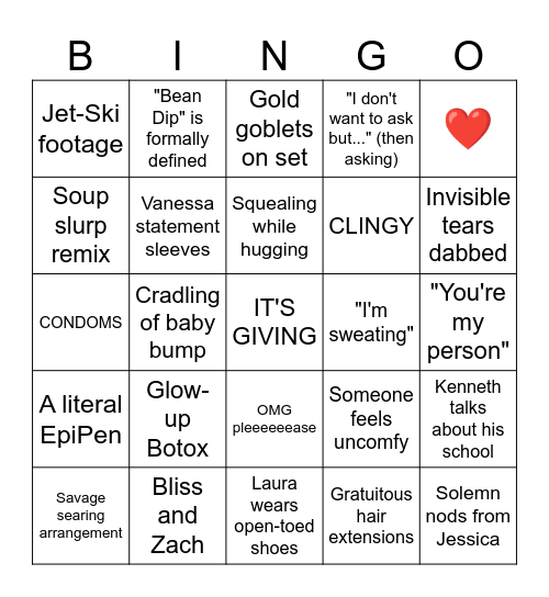 Love Is Blind Bingo Card