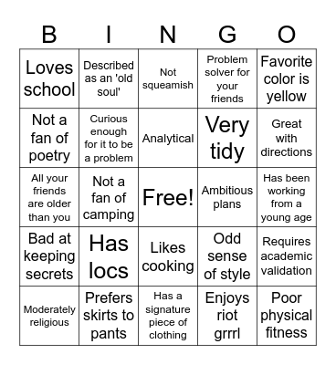 Twenari Bingo Card