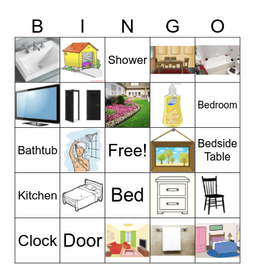 Rooms and Objects in a House Bingo Card