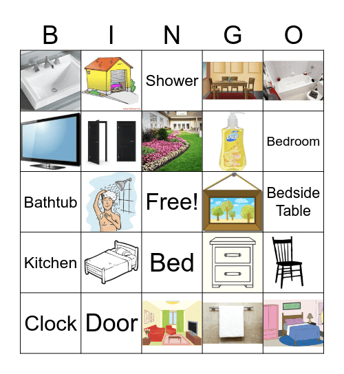 Rooms and Objects in a House Bingo Card