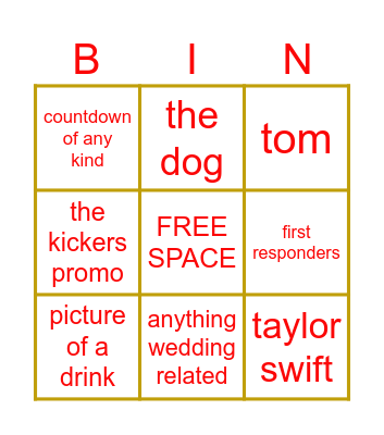 Kathryn IG BINGO Card