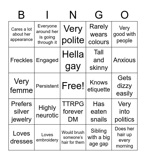 Belladonna Bingo Card