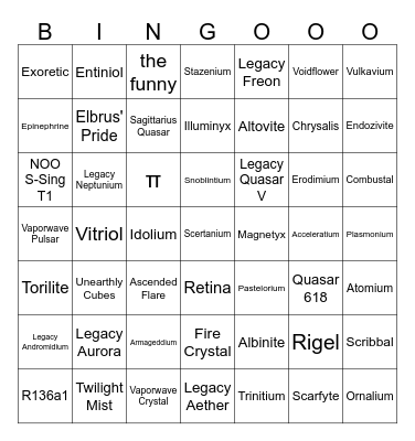 REx:Reincarnated Bingo (IMPOSSIBLE EDITION!!!) Bingo Card