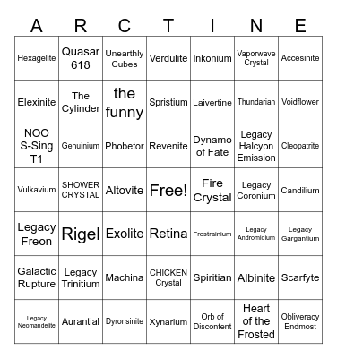 REx:Reincarnated BINGO HARD EDITION Bingo Card