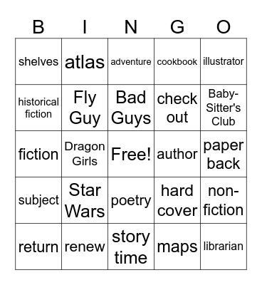 Library Bingo Card