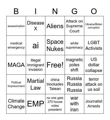 2024 election canellation Bingo Card