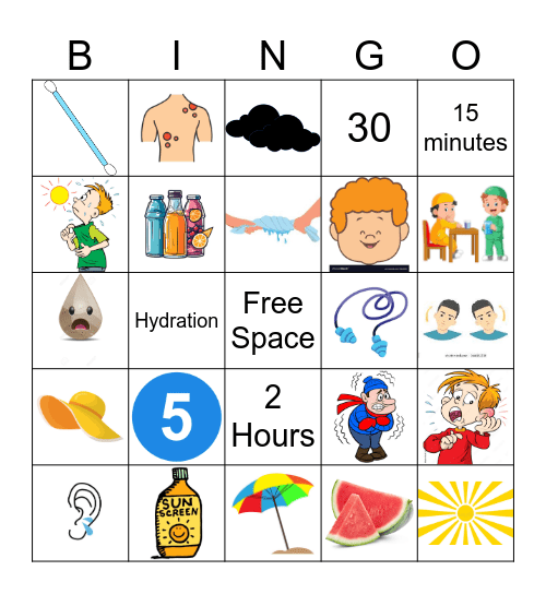 Summer Safety Bingo Card