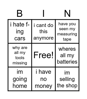 richard once said Bingo Card