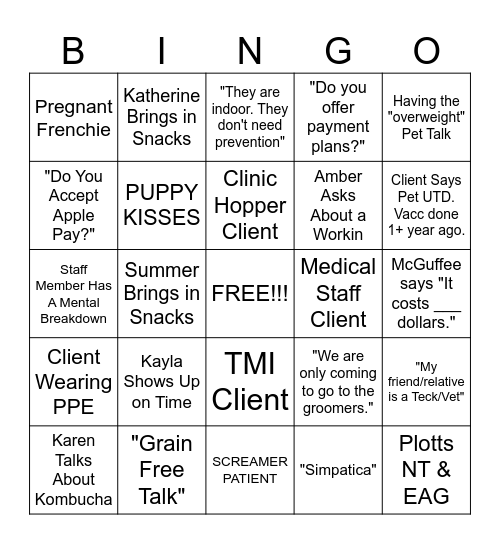 DVH Bingo MADNESS Bingo Card