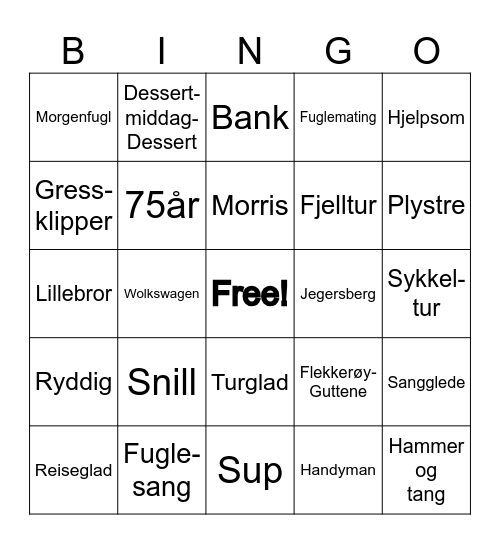 Sigurd Bingo Card