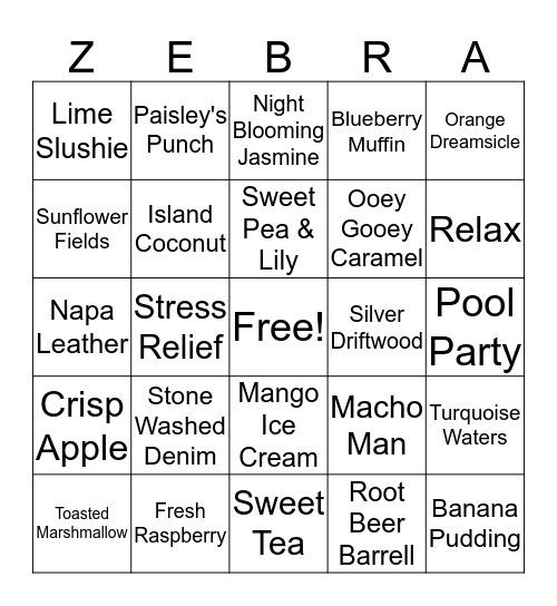 PZ SPRINKLES BINGO Card