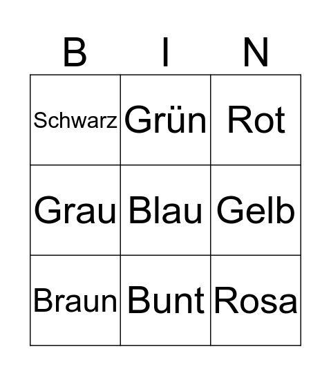 Farben 2 Bingo Card